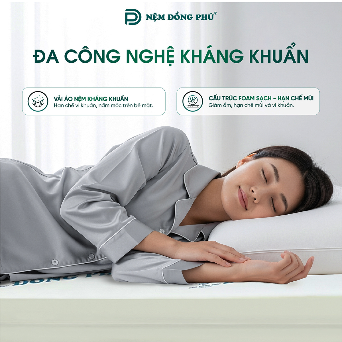 Đệm Foam Đồng Phú sở hữu tính năng kháng khuẩn vượt trội Đệm Foam Đồng Phú sở hữu tính năng kháng khuẩn vượt trội