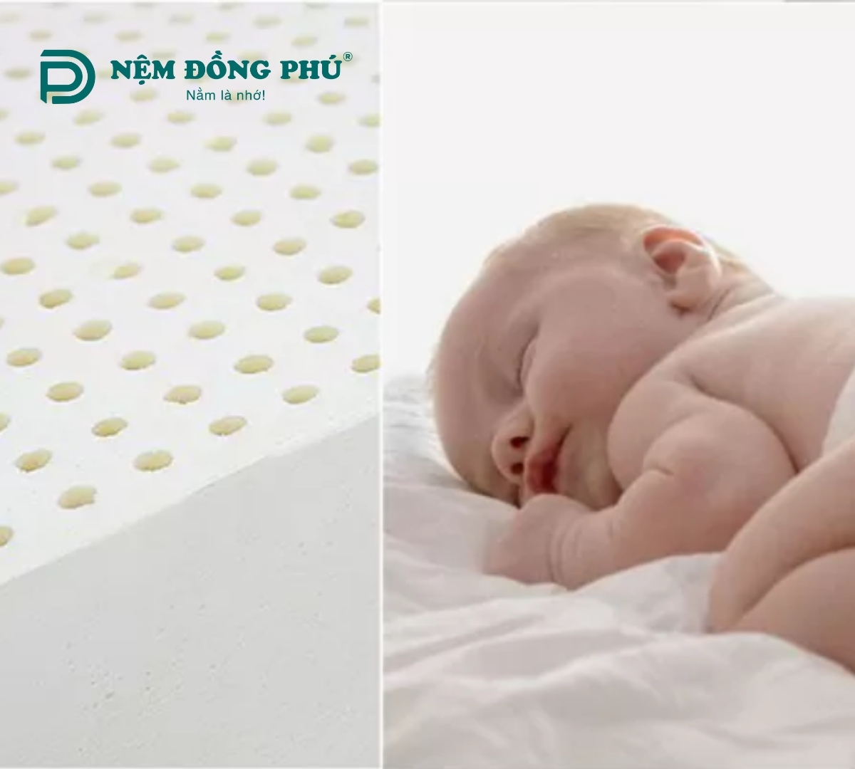 Nệm cao su tự nhiên là một sự lựa chọn rất tốt cho trẻ sơ sinh