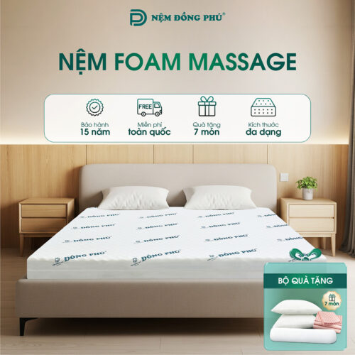 Nệm 1m2 x 1m8 Foam Massage Đồng Phú