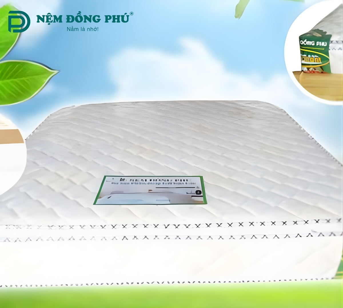 Nệm lò xo mặt cao su Đồng Phú 1m x 2m