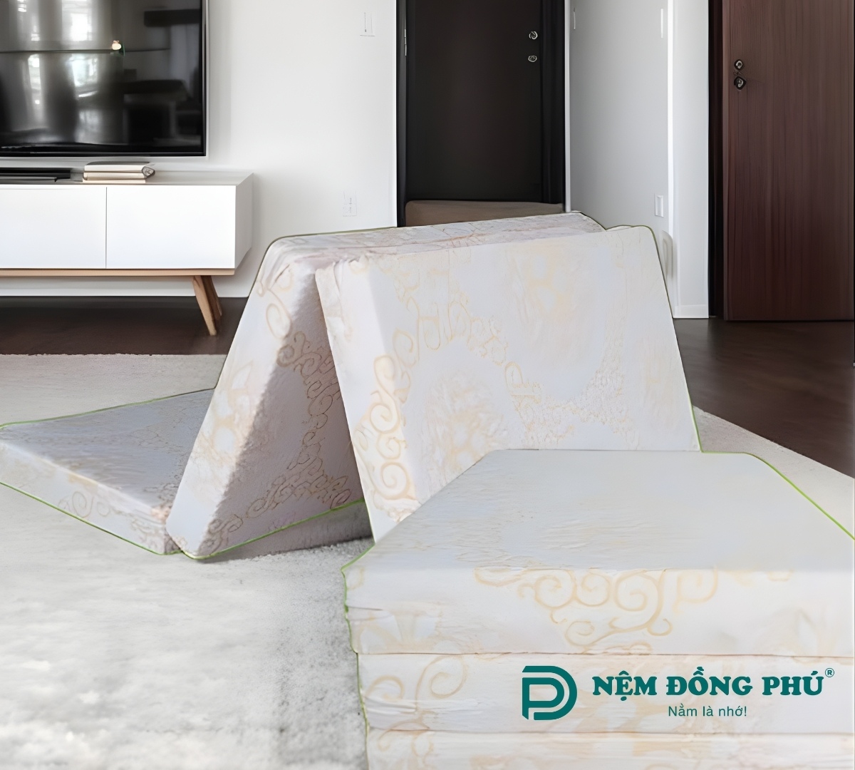 Nệm cao su Đồng Phú gấp 3 1m2 x 2m