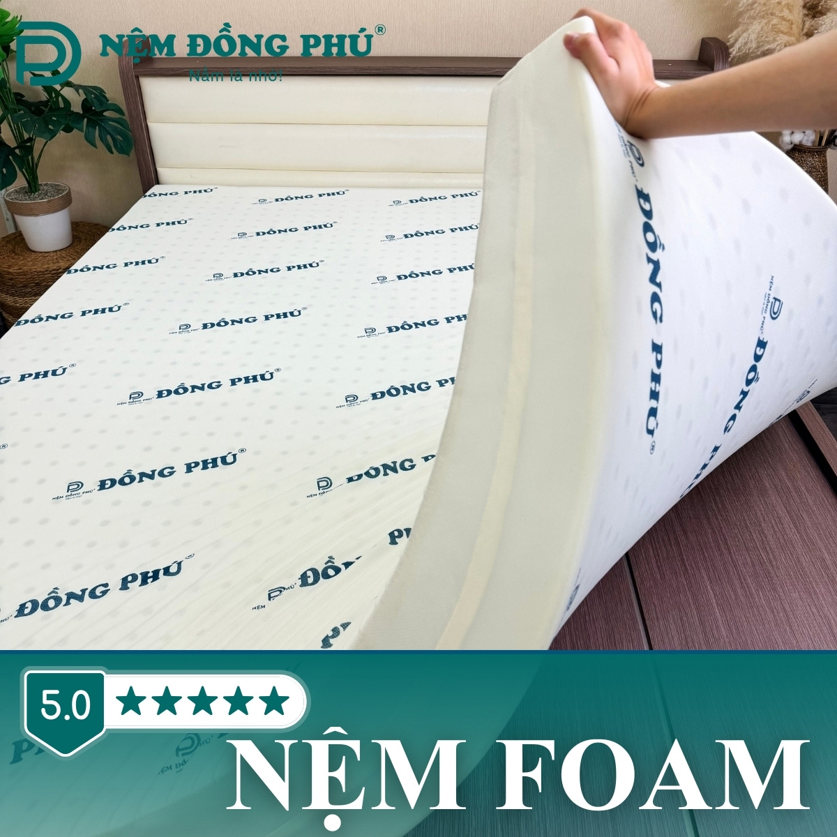 Nệm Foam 1m4 x 2m có độ đàn hồi vừa phải phù hợp với nhiều người