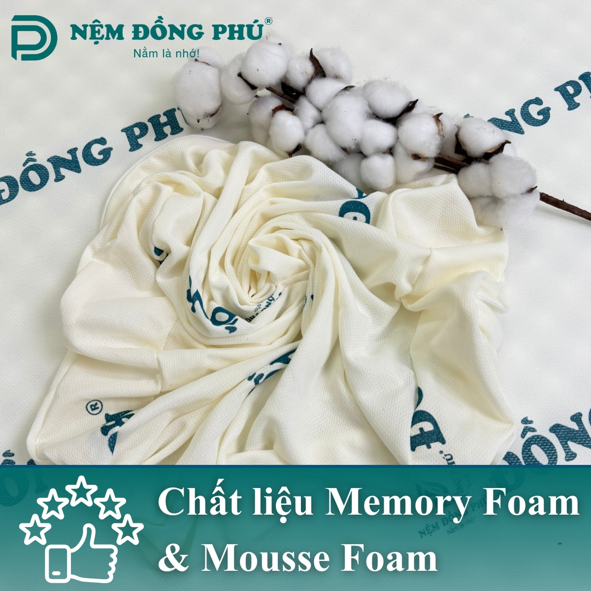 Nệm Foam gấp 2 được xuất từ các chất liệu cao cấp
