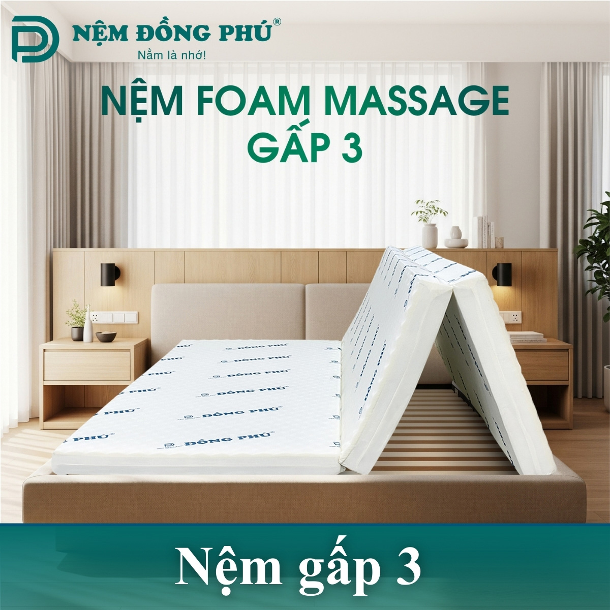 Nêm gấp thiết kế theo dạng nệm gấp 3