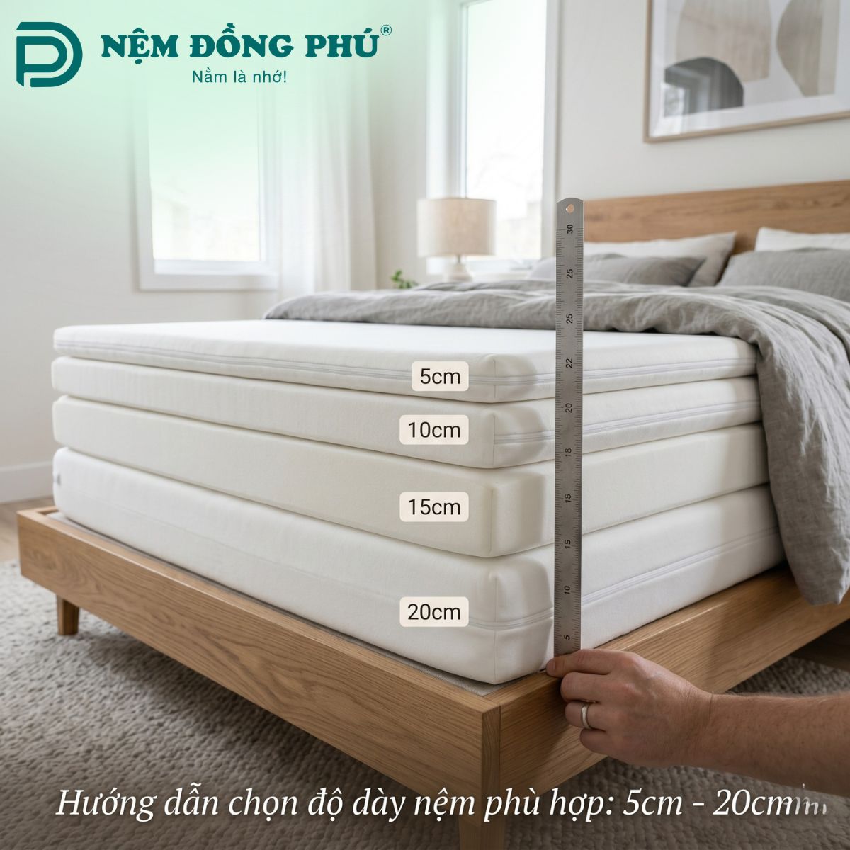Hướng dẫn chọn độ dày nệm phù hợp