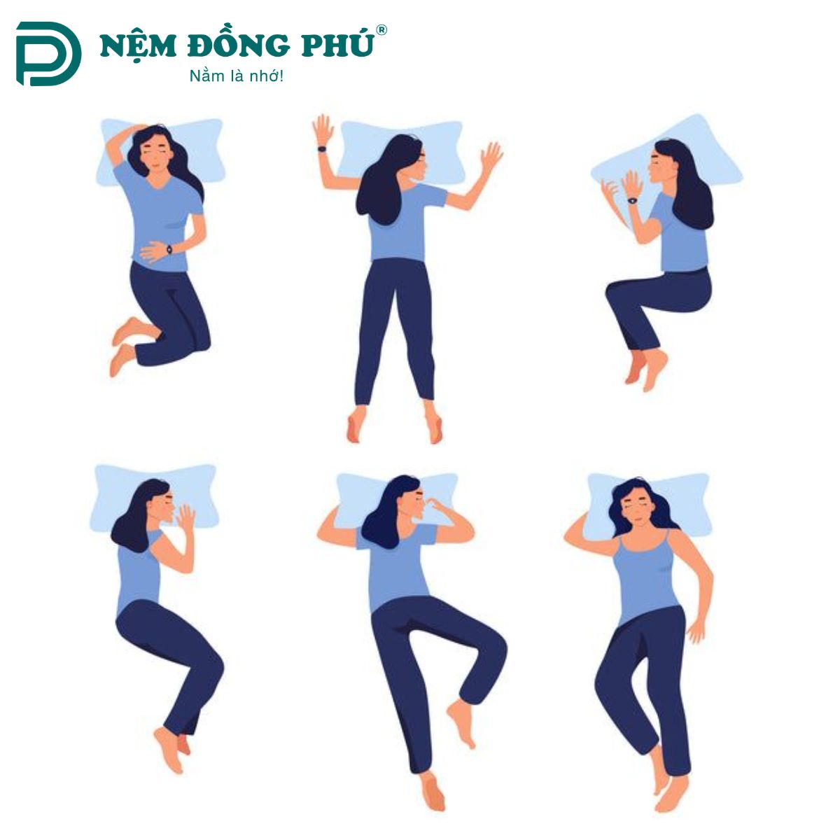 Tư thế ngủ ảnh hưởng đến cách chọn độ dày nệm