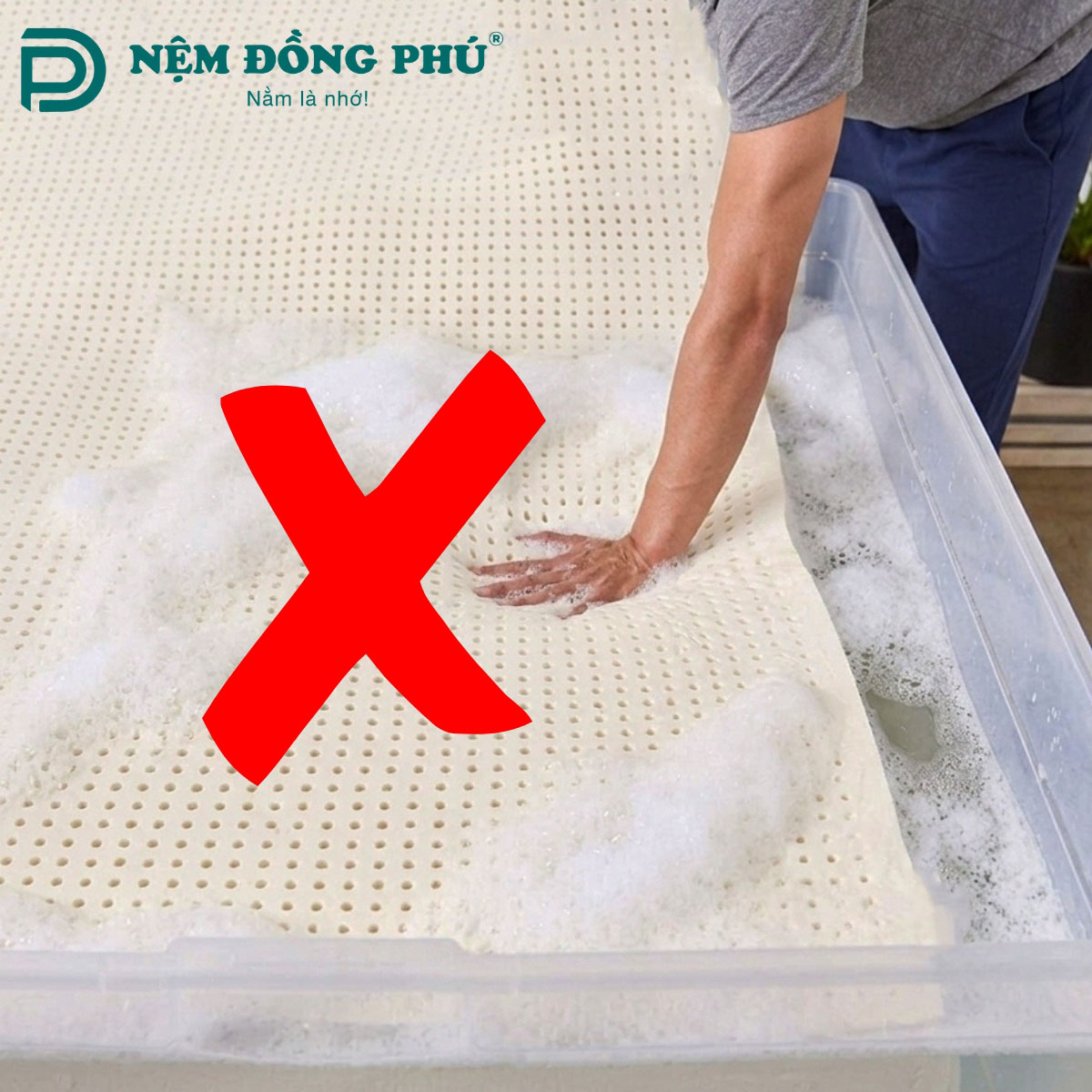 Nệm cao su non không nên giặt bằng nước nếu muốn giữ được độ bền nhé!