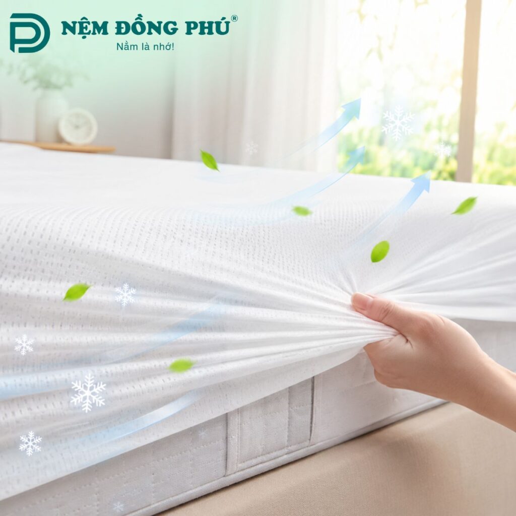 Chọn ga đệm thoáng khí giúp giảm tích nhiệt, đem lại cảm giác mát mẻ mùa hè