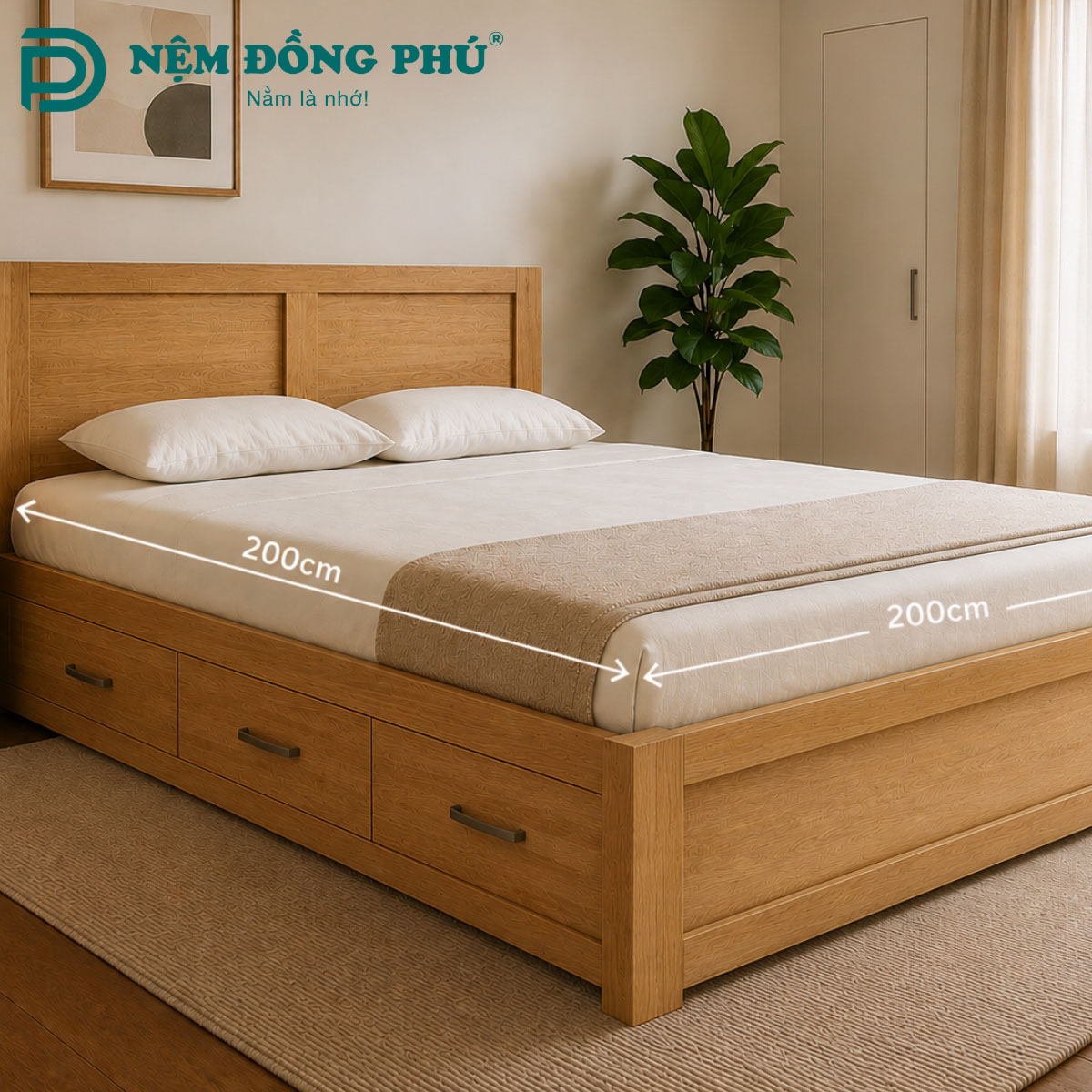 Đệm đôi kích thước lớn 2m x 2m