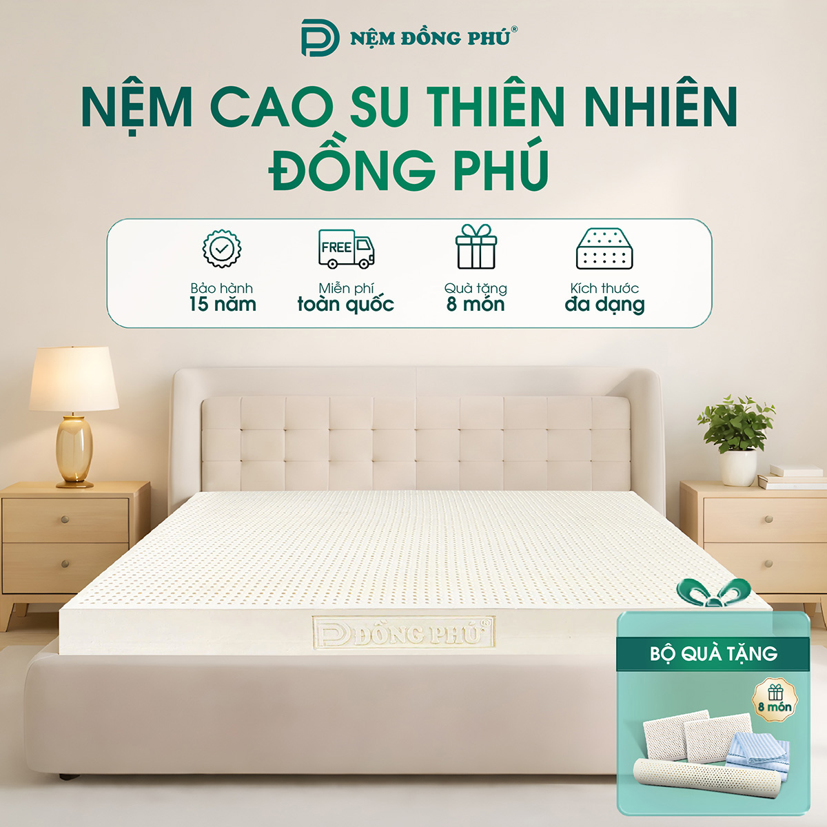 Nệm Cao Su Thiên Nhiên Đồng Phú