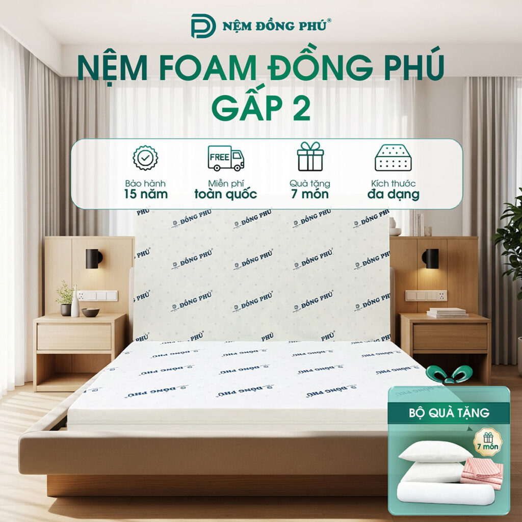 Nệm Foam Đồng Phú gấp 2